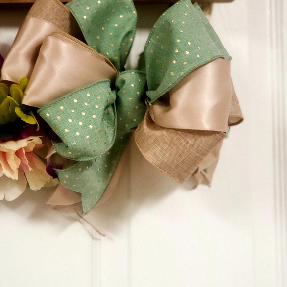 Spring Floral Braided Welcome Wreath Front Door - Picture 5 of 12